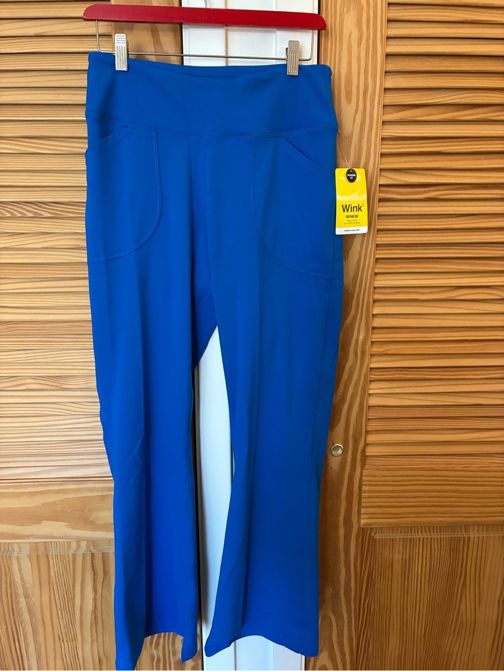 NWT Wink Bold Blue Pull-On Wide Leg yoga scrub Pants size medium